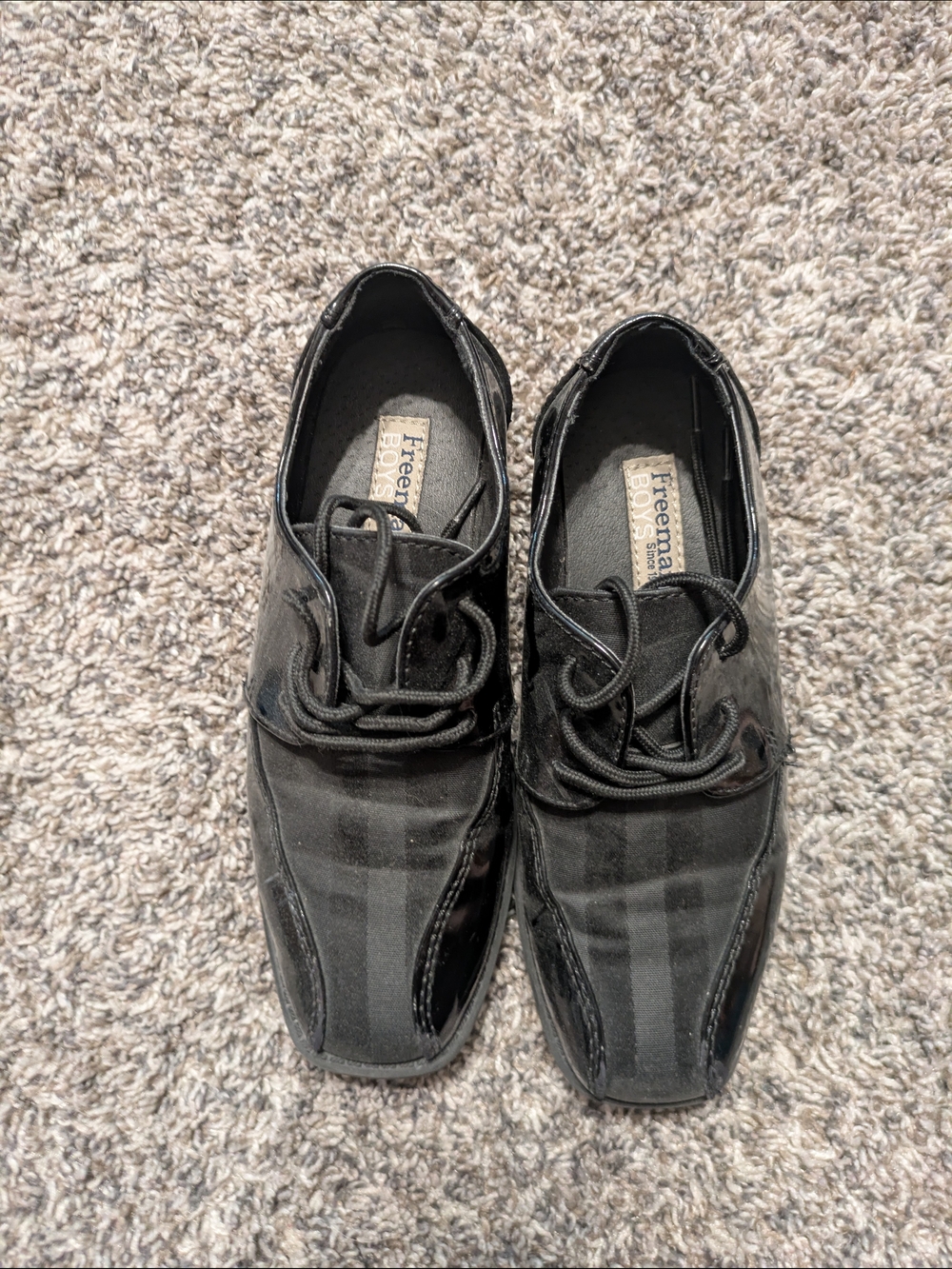 Kids' Black Lace-Up Dress Shoes